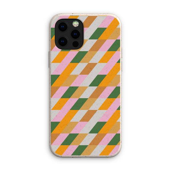 Green & Mustard Diamond Eco Phone Case