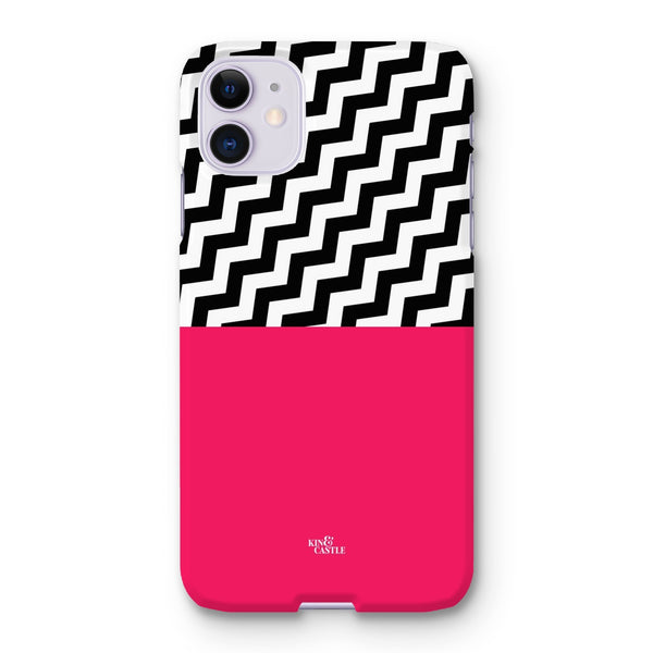Geometric Zig Zag & Hot Pink Snap Phone Case