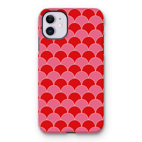 Red & Pink Geo Waves Tough Phone Case