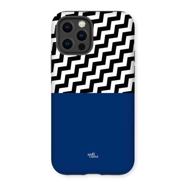 Geometric Zig Zag & Navy Blue Tough Phone Case
