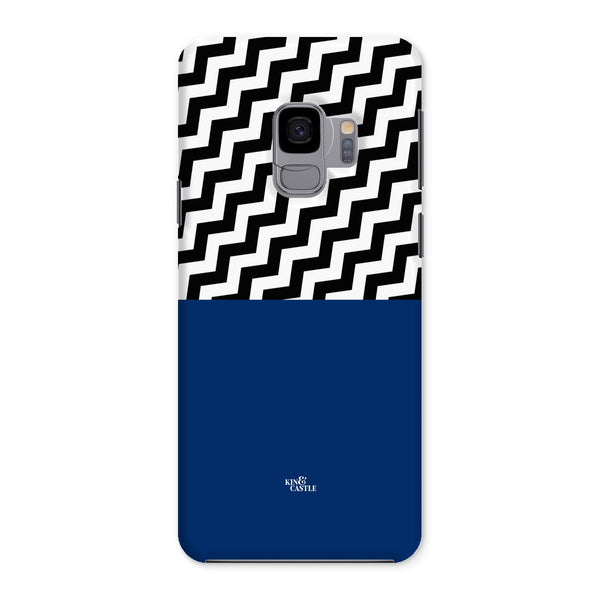 Geometric Zig Zag & Navy Blue Snap Phone Case