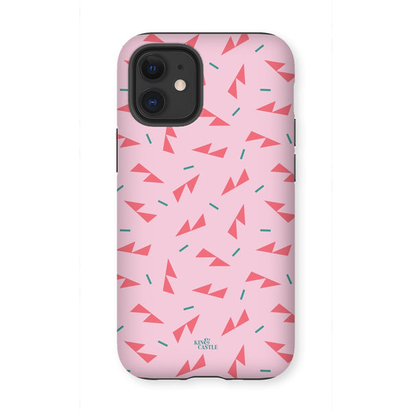 Pink Ditzy Triangles Tough Phone Case