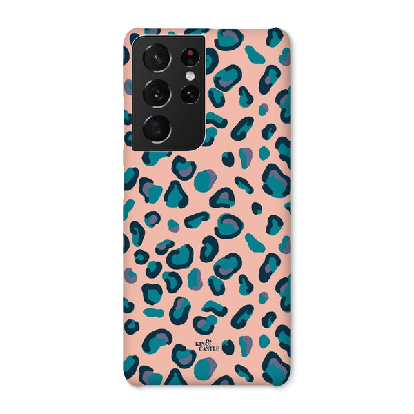 Peach, Teal & Blue Leopard Print Snap Phone Case