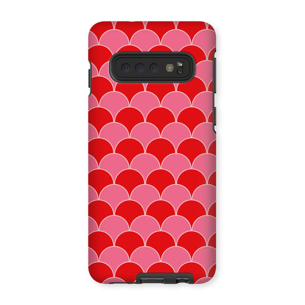 Red & Pink Geo Waves Tough Phone Case