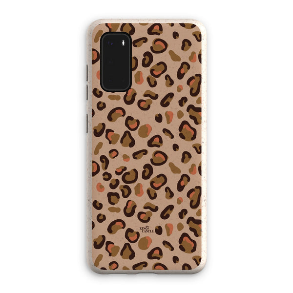 Tan & Coral Leopard Print Eco Phone Case