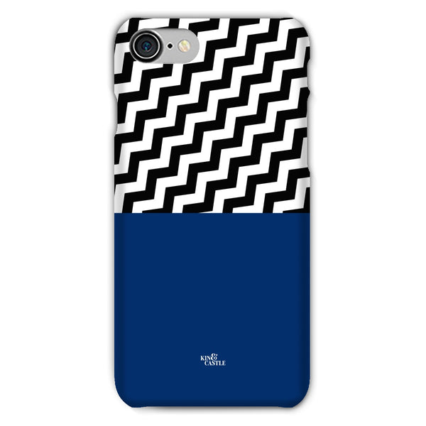 Geometric Zig Zag & Navy Blue Snap Phone Case