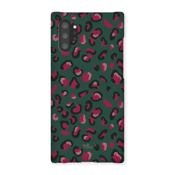 Green & Raspberry Pink Leopard Print Snap Phone Case