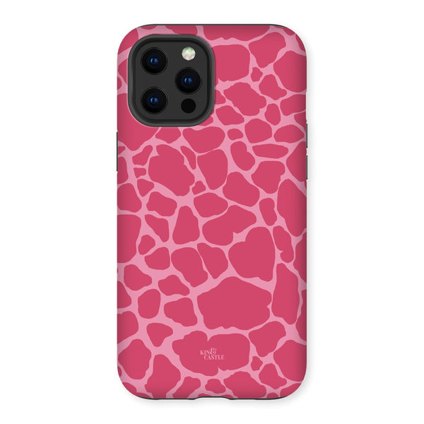 Raspberry Pink Giraffe Print Tough Phone Case