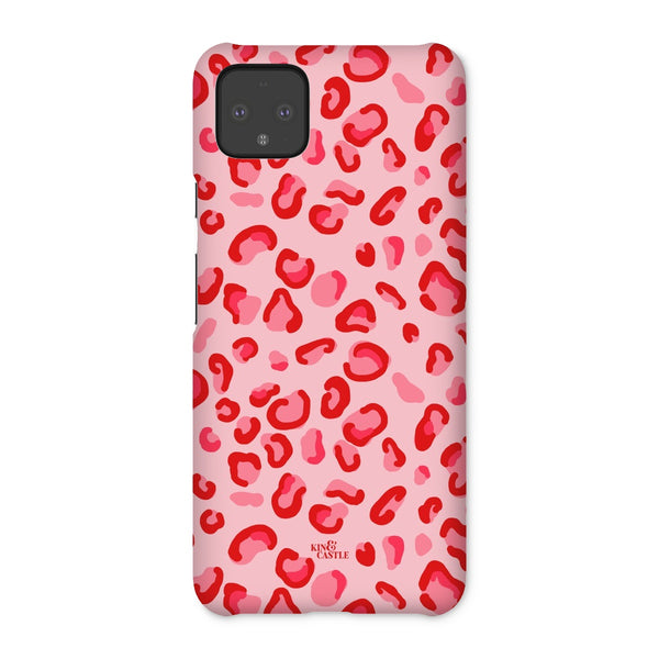 Red & Pink Leopard Print Snap Phone Case