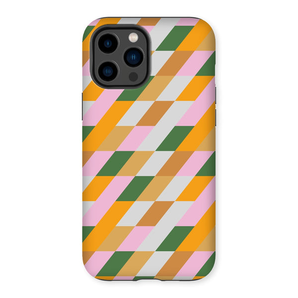 Green & Mustard Diamond Tough Phone Case