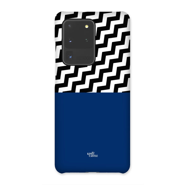 Geometric Zig Zag & Navy Blue Snap Phone Case