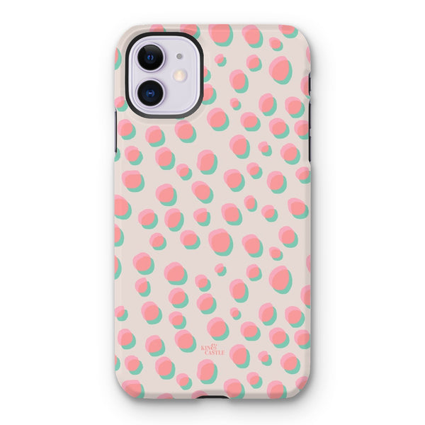 Coral & Mint Pastel Dots Tough Phone Case