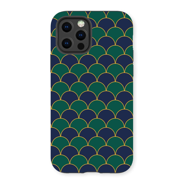 Blue & Green Geo Waves Tough Phone Case