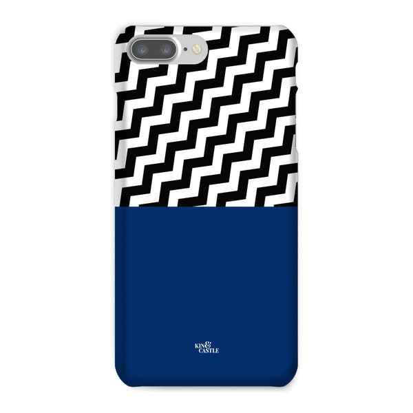 Geometric Zig Zag & Navy Blue Snap Phone Case