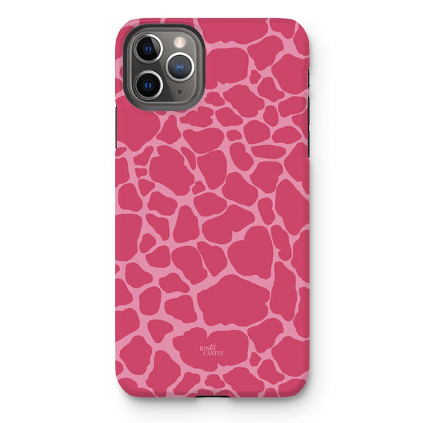 Raspberry Pink Giraffe Print Tough Phone Case