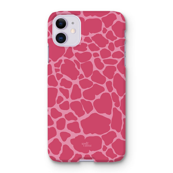 Raspberry Pink Giraffe Print Snap Phone Case