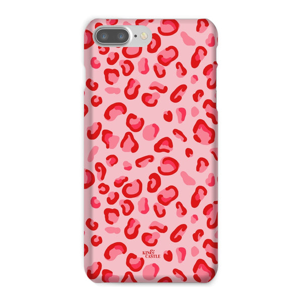 Red & Pink Leopard Print Snap Phone Case