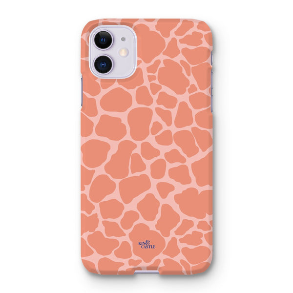 Peach Giraffe Print Snap Phone Case