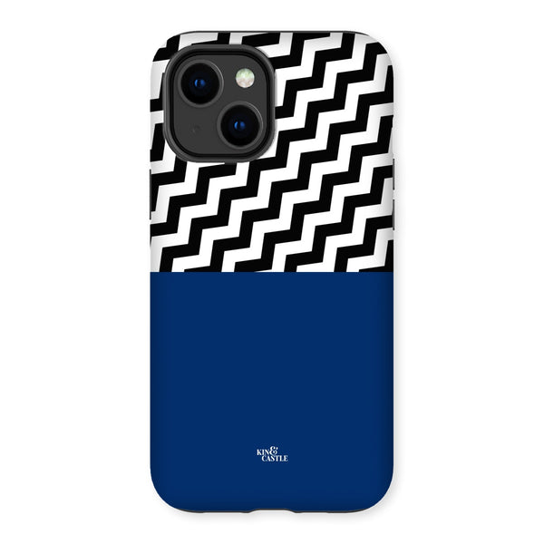 Geometric Zig Zag & Navy Blue Tough Phone Case