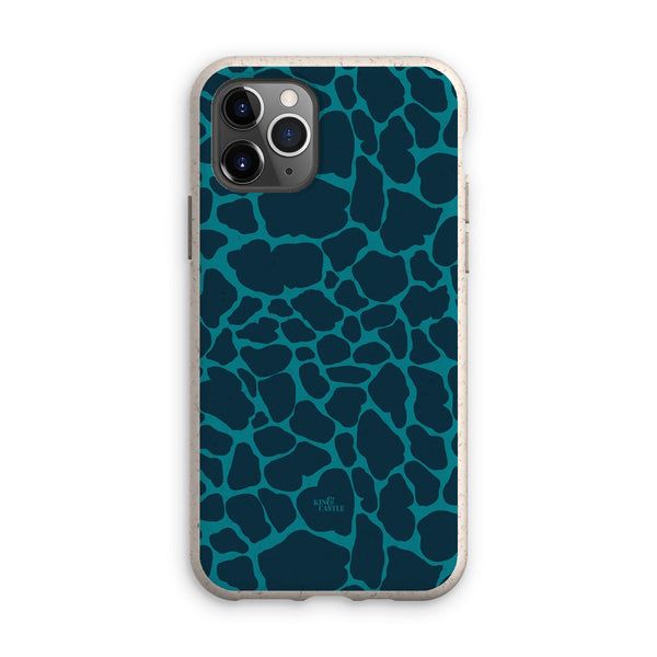 Blue & Teal Giraffe Print Eco Phone Case