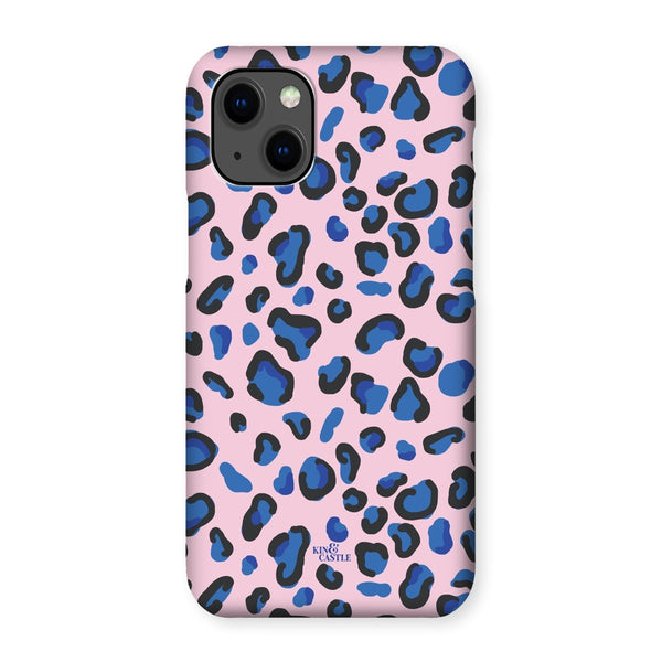 Pink & Blue Leopard Print Snap Phone Case