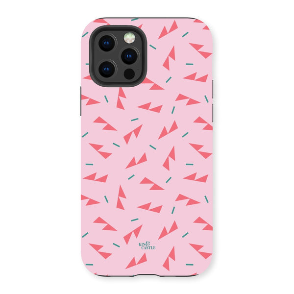 Pink Ditzy Triangles Tough Phone Case