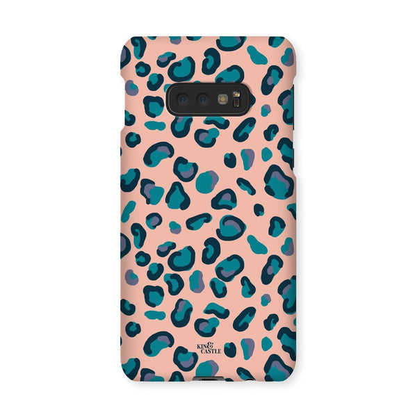 Peach, Teal & Blue Leopard Print Snap Phone Case