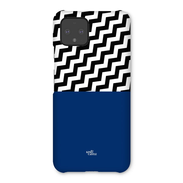 Geometric Zig Zag & Navy Blue Snap Phone Case
