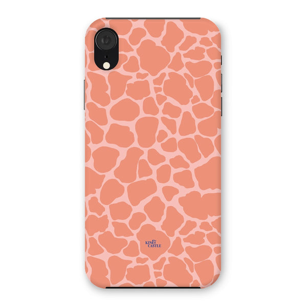 Peach Giraffe Print Snap Phone Case