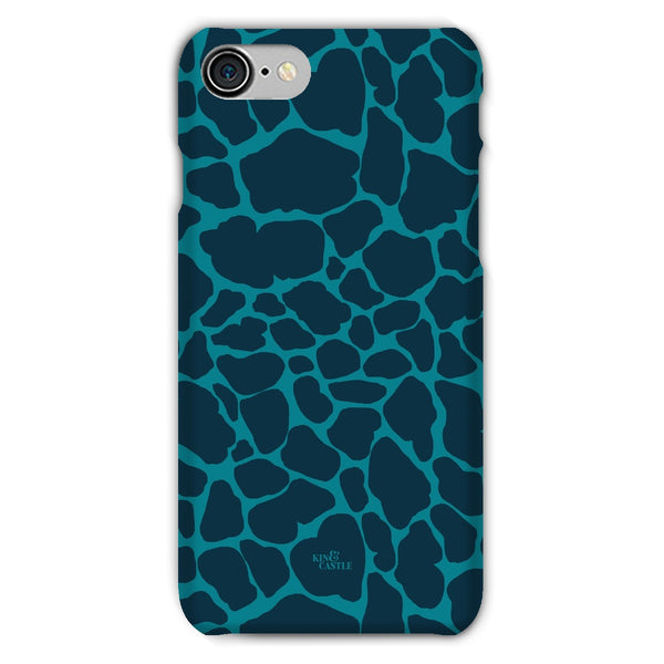 Blue & Teal Giraffe Print Snap Phone Case