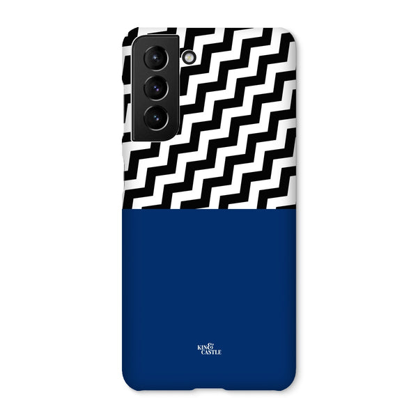 Geometric Zig Zag & Navy Blue Snap Phone Case