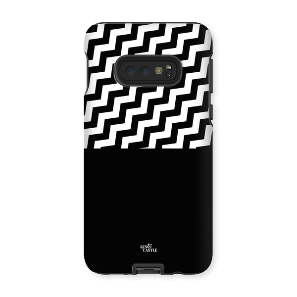 Geometric Zig Zag & Black Tough Phone Case
