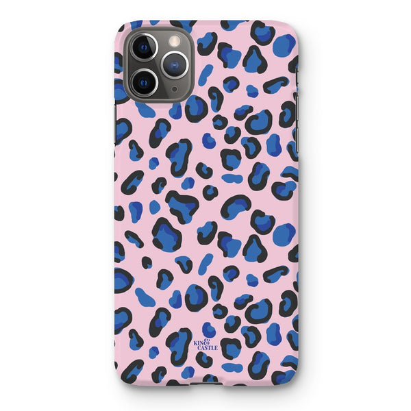 Pink & Blue Leopard Print Snap Phone Case