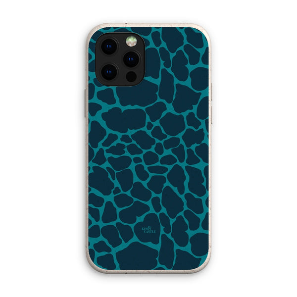 Blue & Teal Giraffe Print Eco Phone Case
