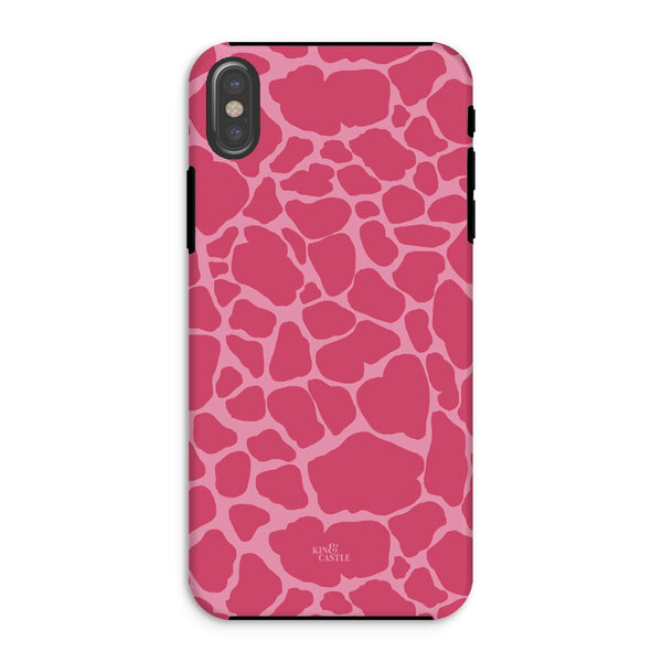 Raspberry Pink Giraffe Print Tough Phone Case