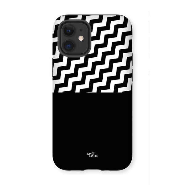 Geometric Zig Zag & Black Tough Phone Case