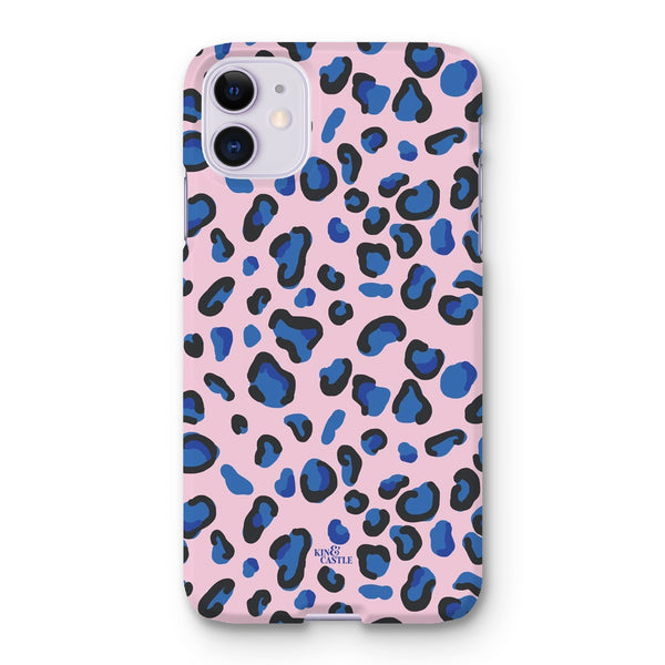 Pink & Blue Leopard Print Snap Phone Case