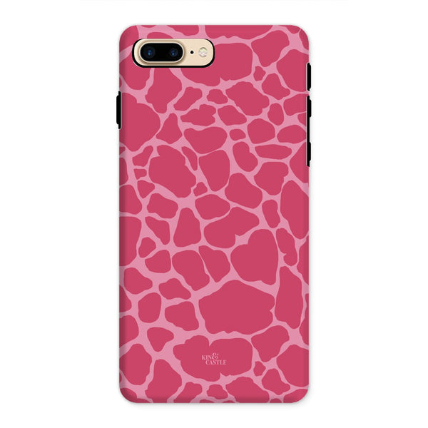Raspberry Pink Giraffe Print Tough Phone Case