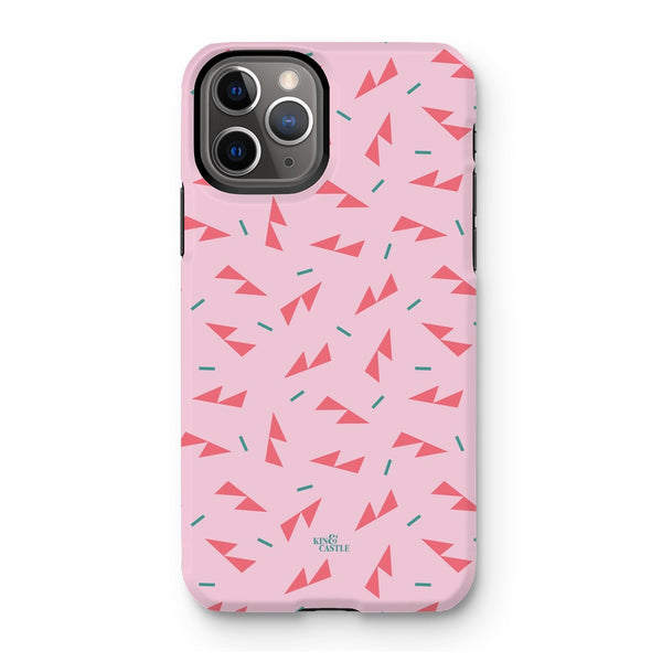 Pink Ditzy Triangles Tough Phone Case