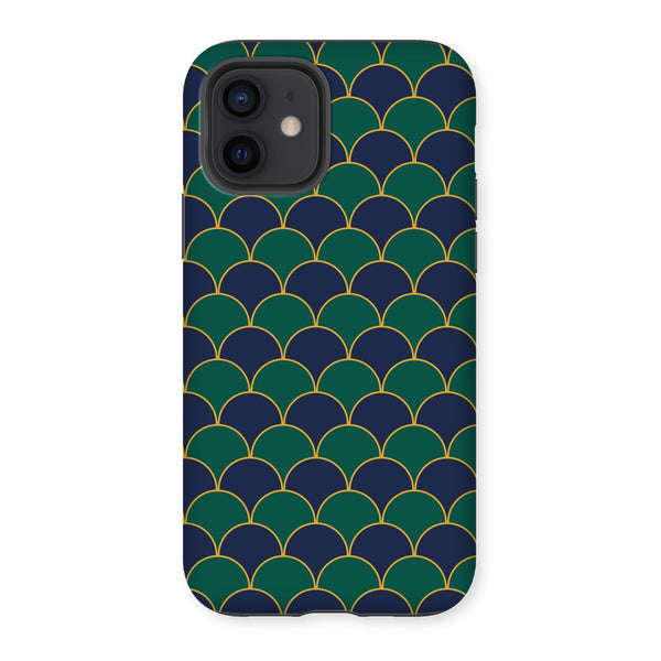 Blue & Green Geo Waves Tough Phone Case