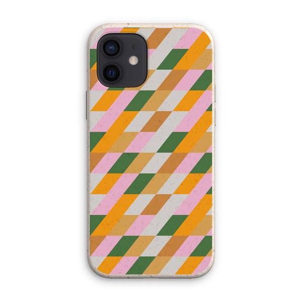 Green & Mustard Diamond Eco Phone Case