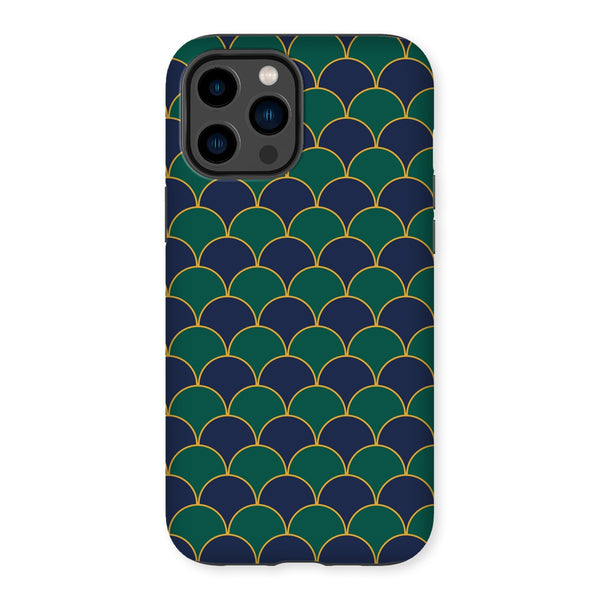 Blue & Green Geo Waves Tough Phone Case