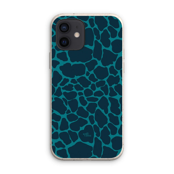 Blue & Teal Giraffe Print Eco Phone Case