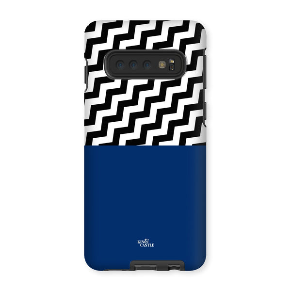 Geometric Zig Zag & Navy Blue Tough Phone Case