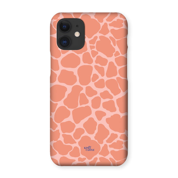 Peach Giraffe Print Snap Phone Case