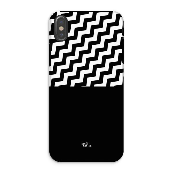 Geometric Zig Zag & Black Tough Phone Case