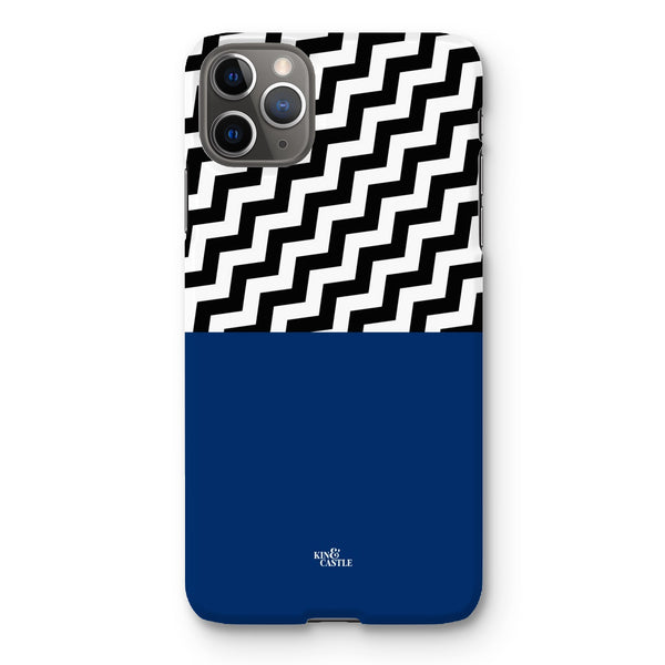 Geometric Zig Zag & Navy Blue Snap Phone Case