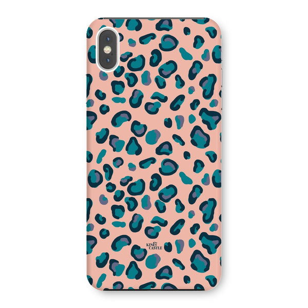 Peach, Teal & Blue Leopard Print Snap Phone Case