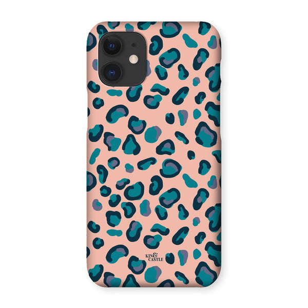 Peach, Teal & Blue Leopard Print Snap Phone Case