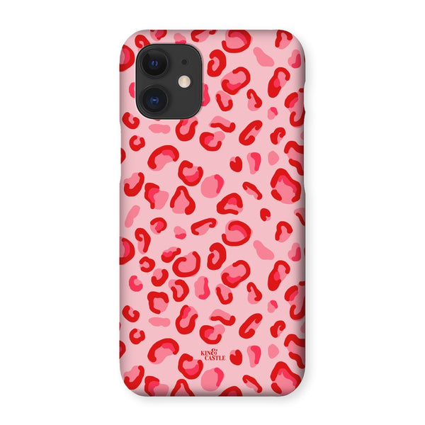 Red & Pink Leopard Print Snap Phone Case